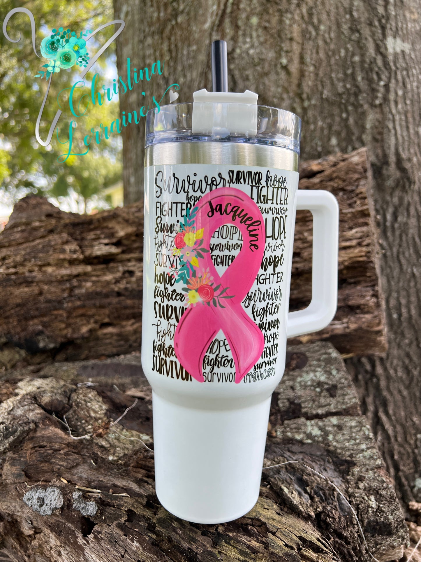Breast Cancer Survivor Tumbler/Personalize it!
