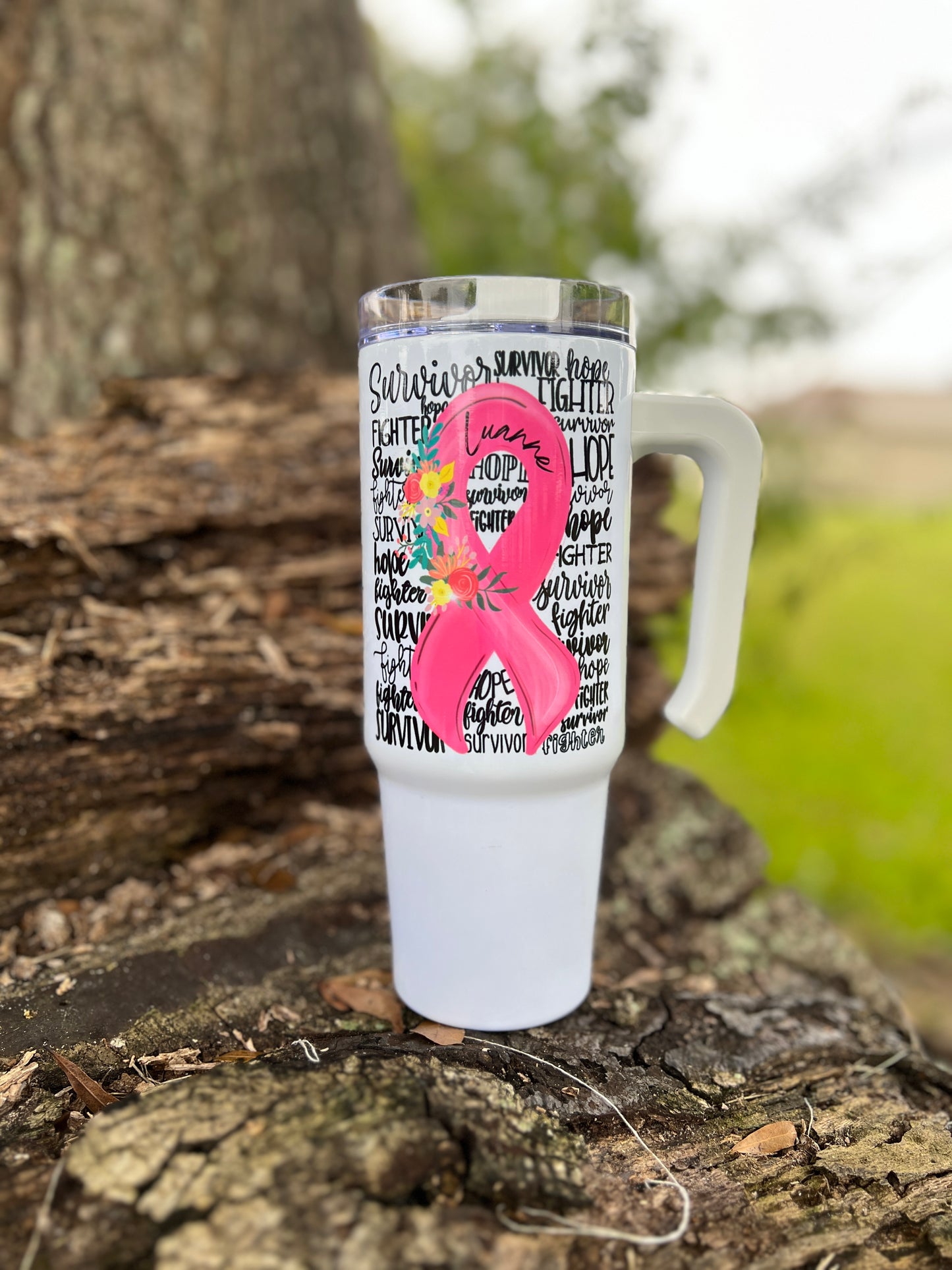 Breast Cancer Survivor Tumbler/Personalize it!