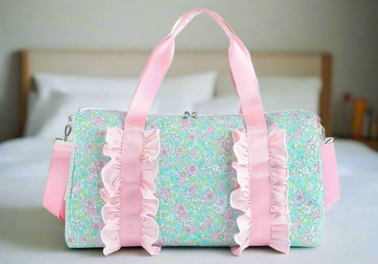 Pink Floral Duffle Bag/Personalize It