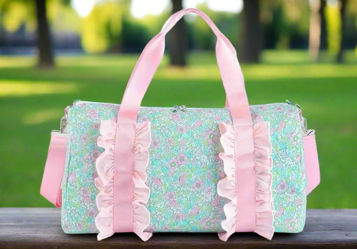 Pink Floral Duffle Bag/Personalize It