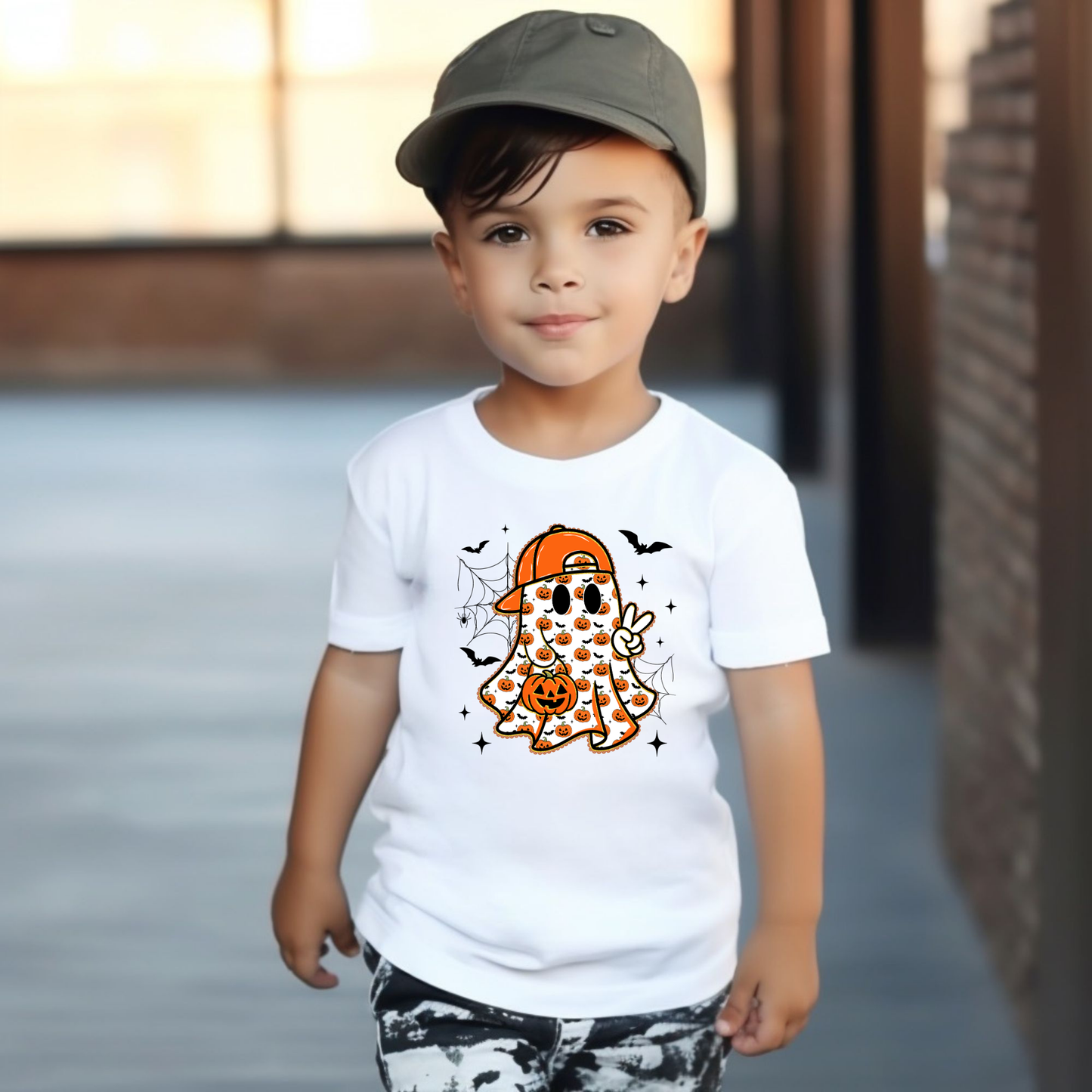 Halloween Ghost, Spooky Season, Halloween, Trendy, Bow, Hand Drawn, Pumpkin Cherries Design Halloween Shirt