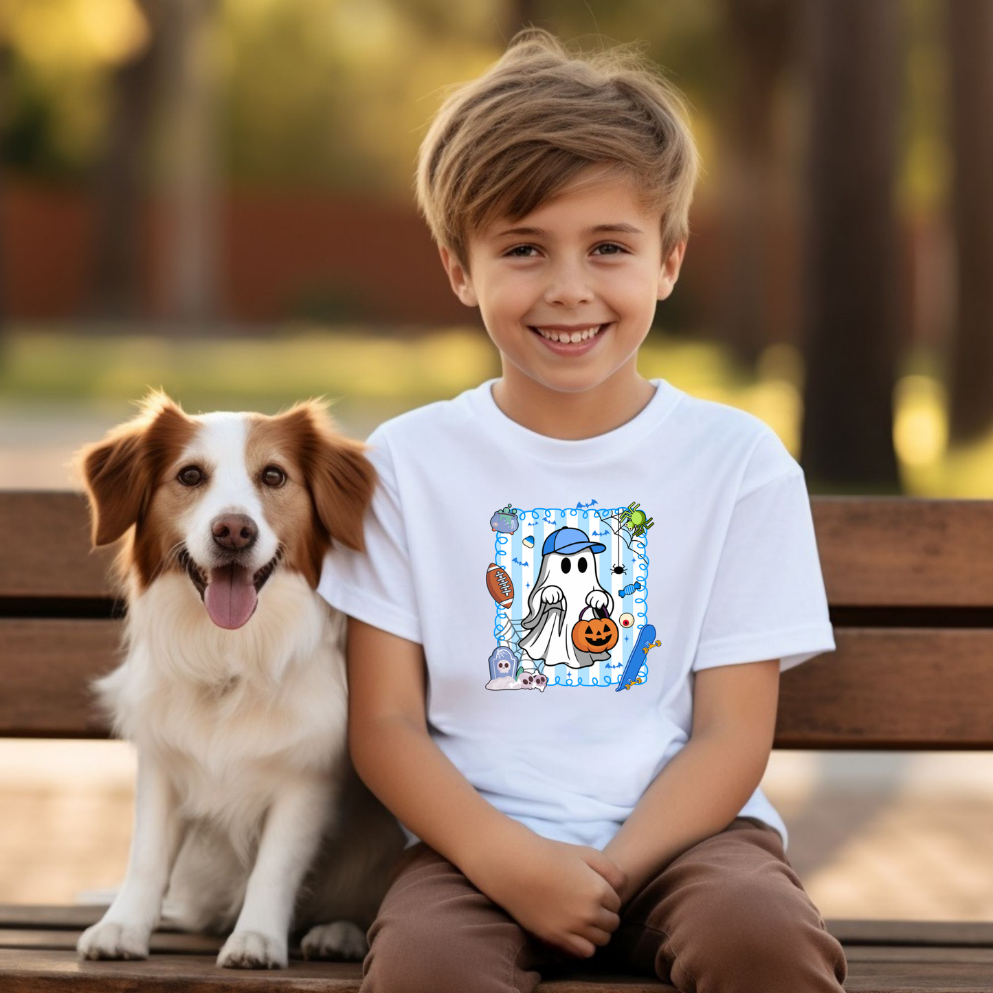 Halloween Kids, Halloween Ghost Pumpkin, Spooky Halloween Kids Shirt, Halloween Pumpkin Coquette Bow Design Halloween Shirt