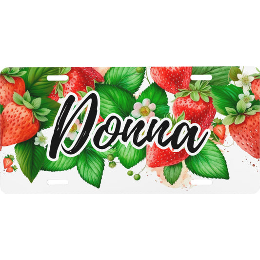 Strawberry Design Car Tag/ License Plate/ Personalize It!