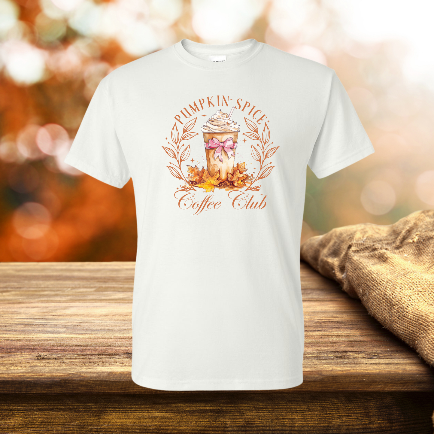 Pumpkin Spice Coffee Club Coquette Design Graphic T-Shirt