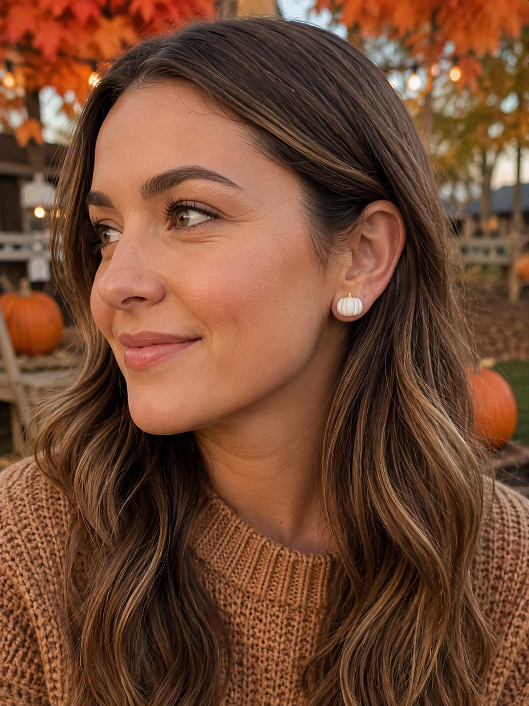 Pumpkin Stud Earrings