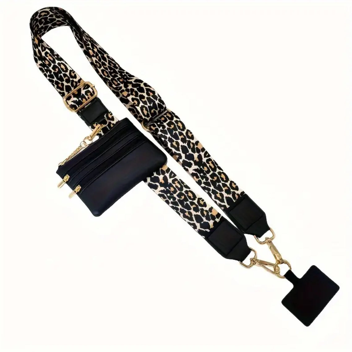 Mobile Phone Crossbody, Adjustable, Lanyard/Cheetah Print