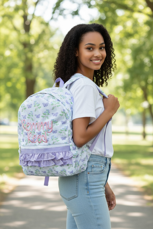 Purple Butterfly Backpack/Personalize It
