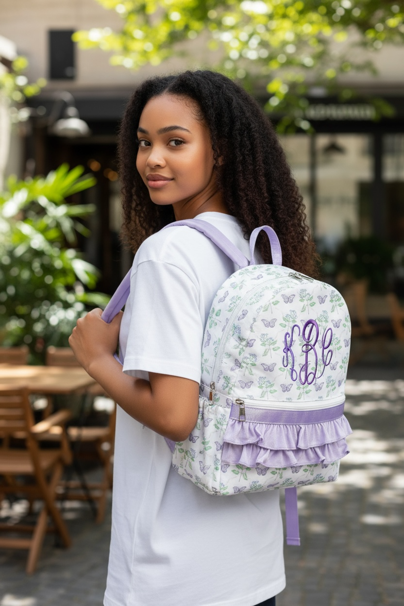 Purple Butterfly Backpack/Personalize It