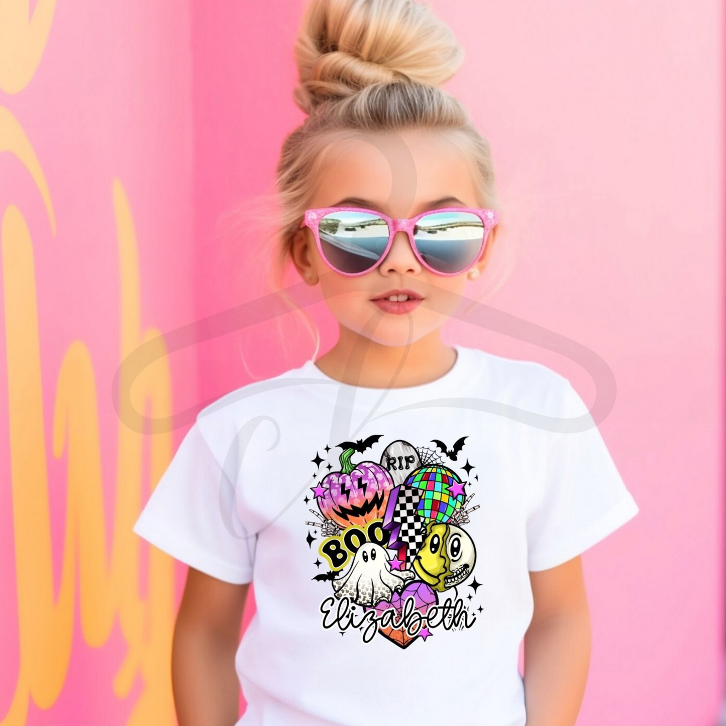 Girls Personalized Retro Design Halloween Shirt