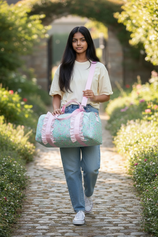 Pink Floral Duffle Bag/Personalize It