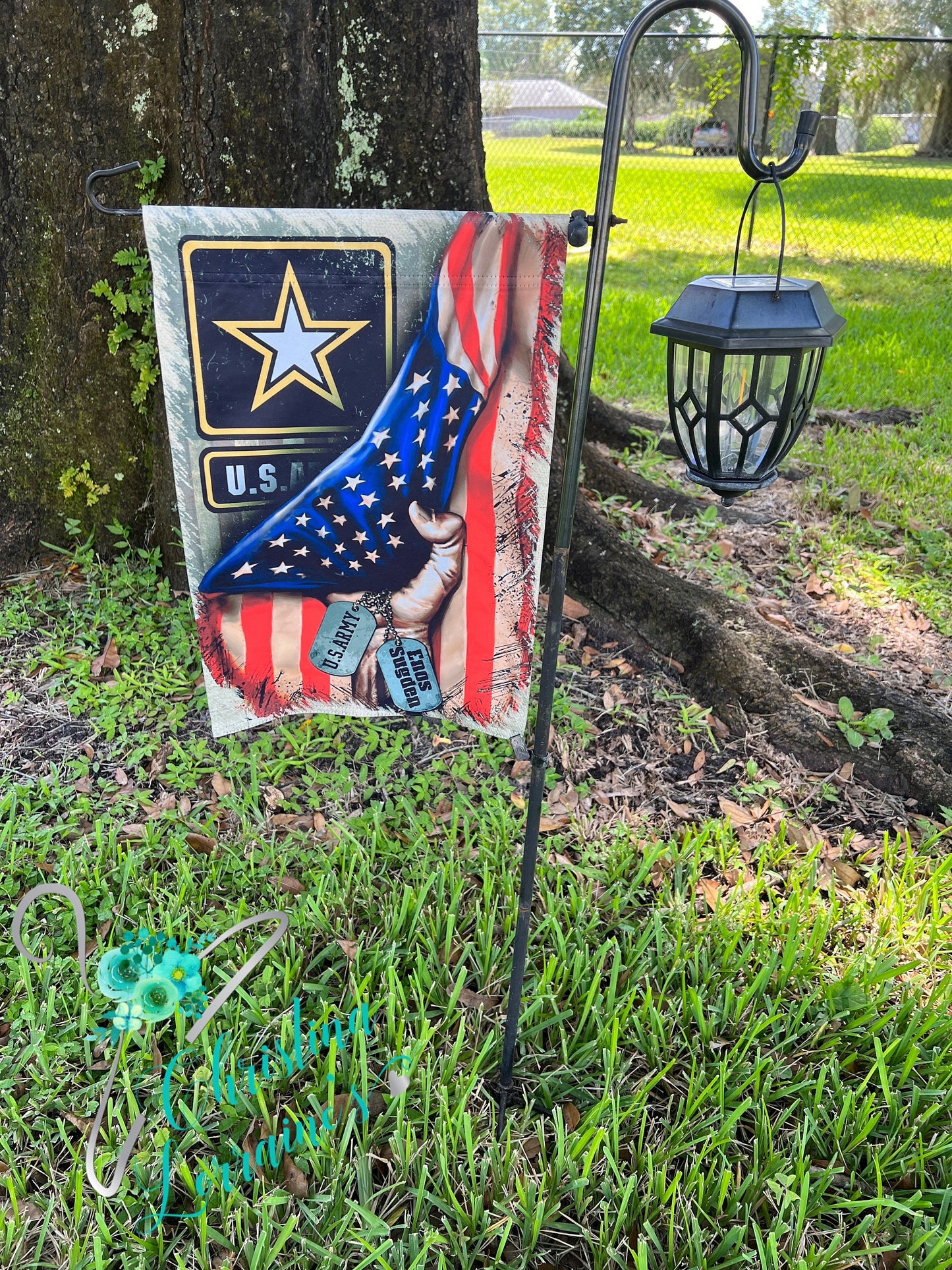 Army American Flag/Army Soldier/Personalized Design Garden Flag