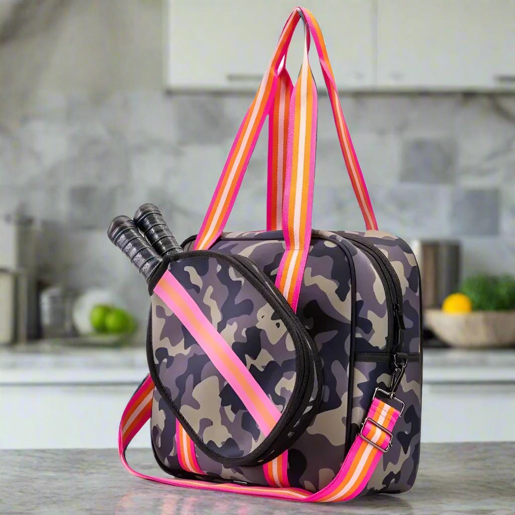Water-Resistant Nylon Crossbody Pickleball Bag