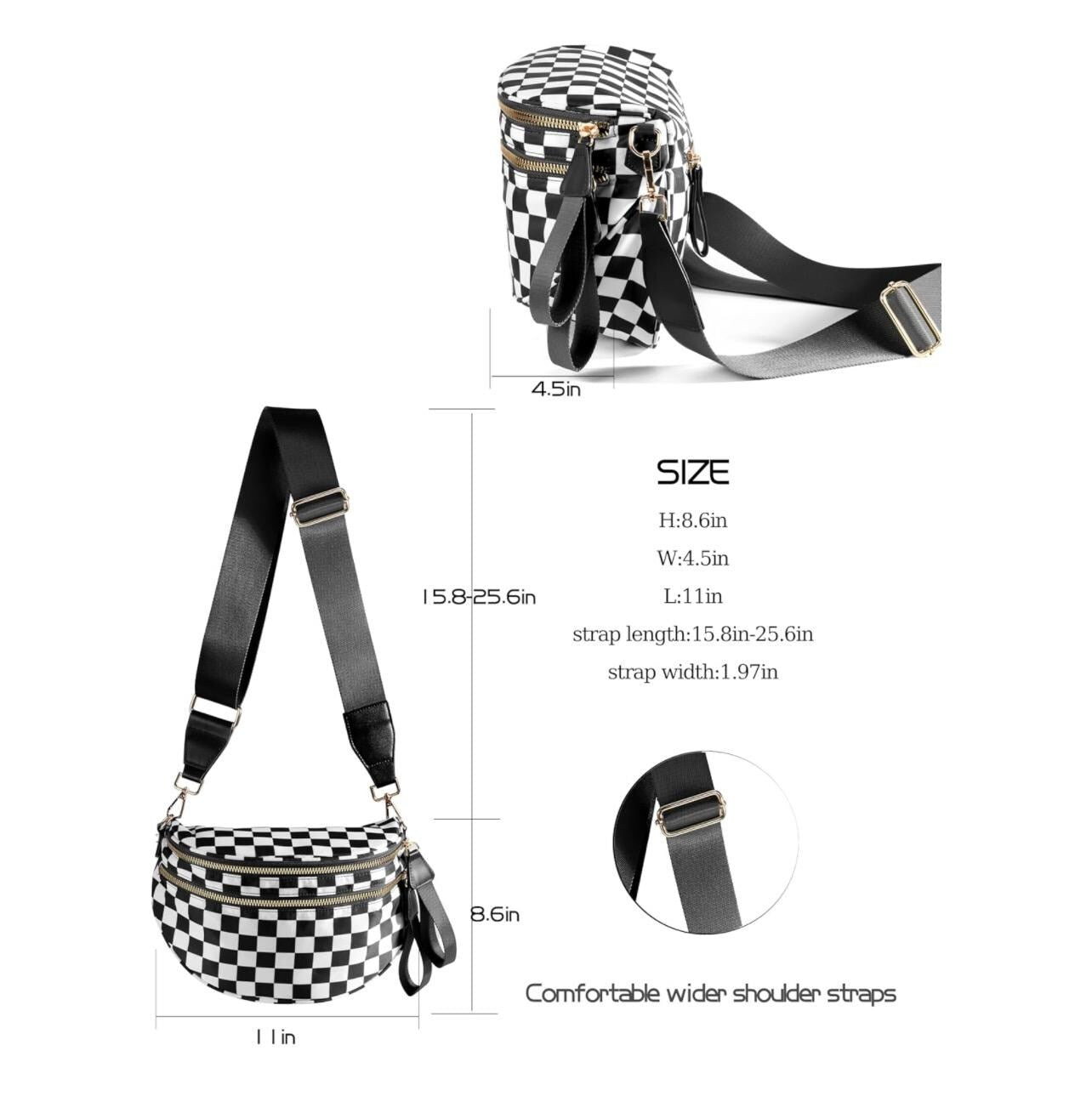 Casual Checkered Belt Bag/Crossbody/Messenger Bag