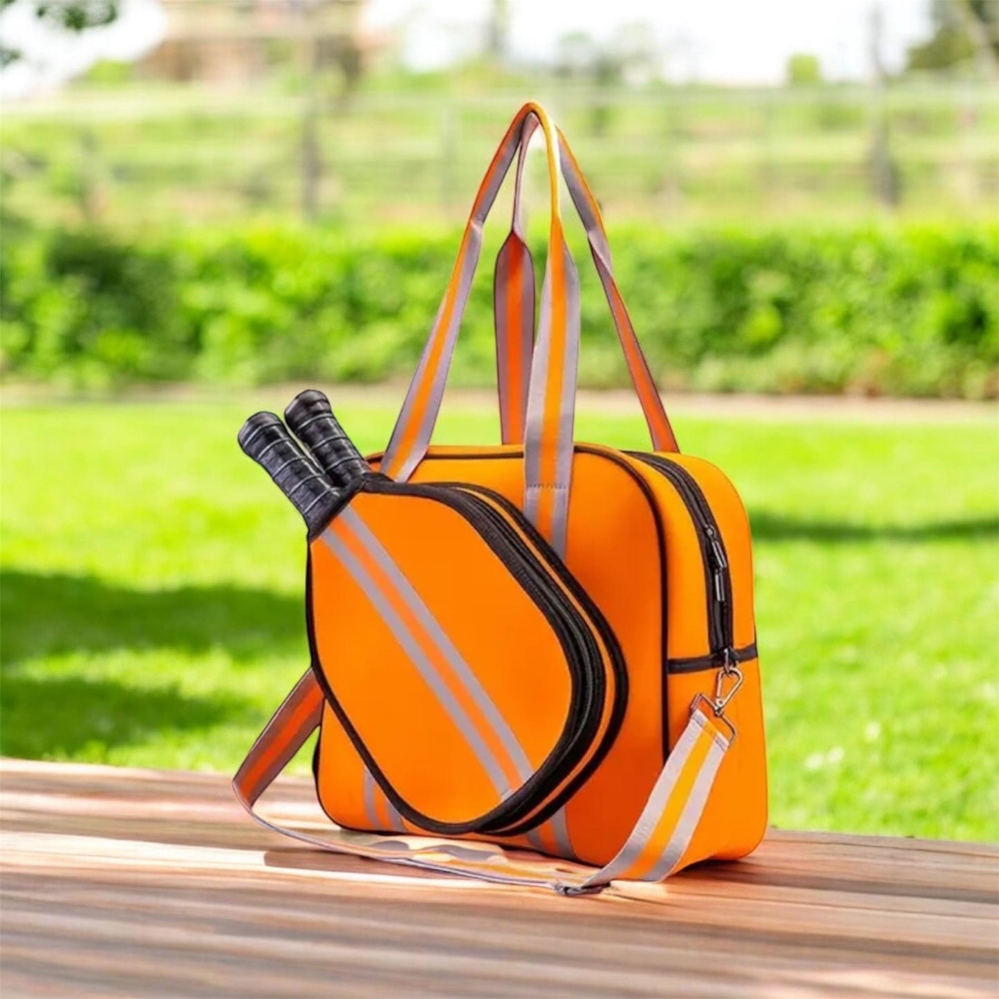 Water-Resistant Nylon Crossbody Pickleball Bag