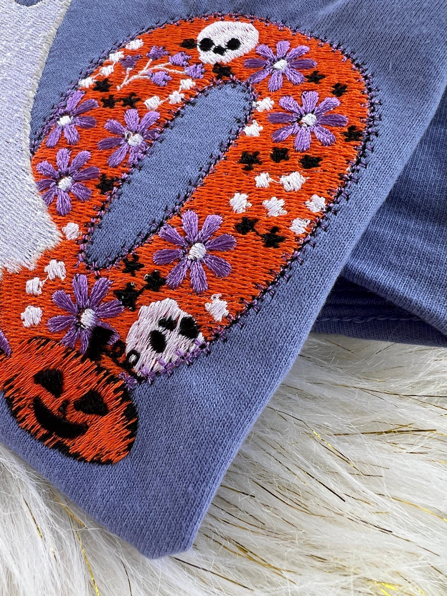 BOO Embroidery Halloween Shirt
