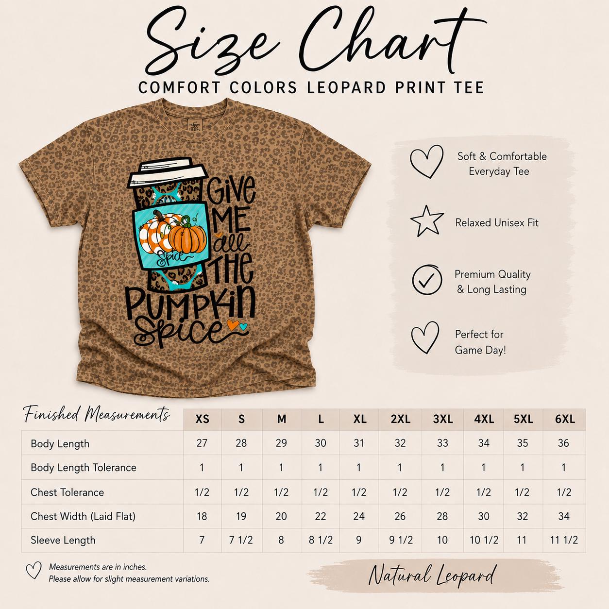 Pumpkin Spice Leopard Ladies Shirt