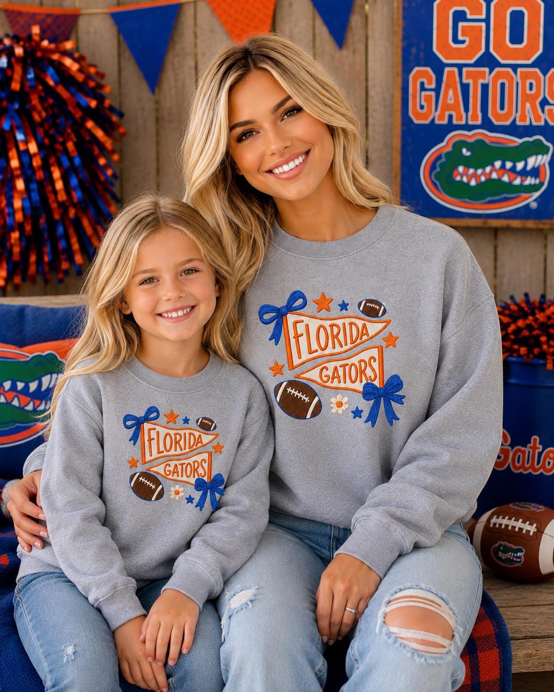 Florida Football Spirit Embroidered Tee or Sweatshirt/Adult And Youth Sizes