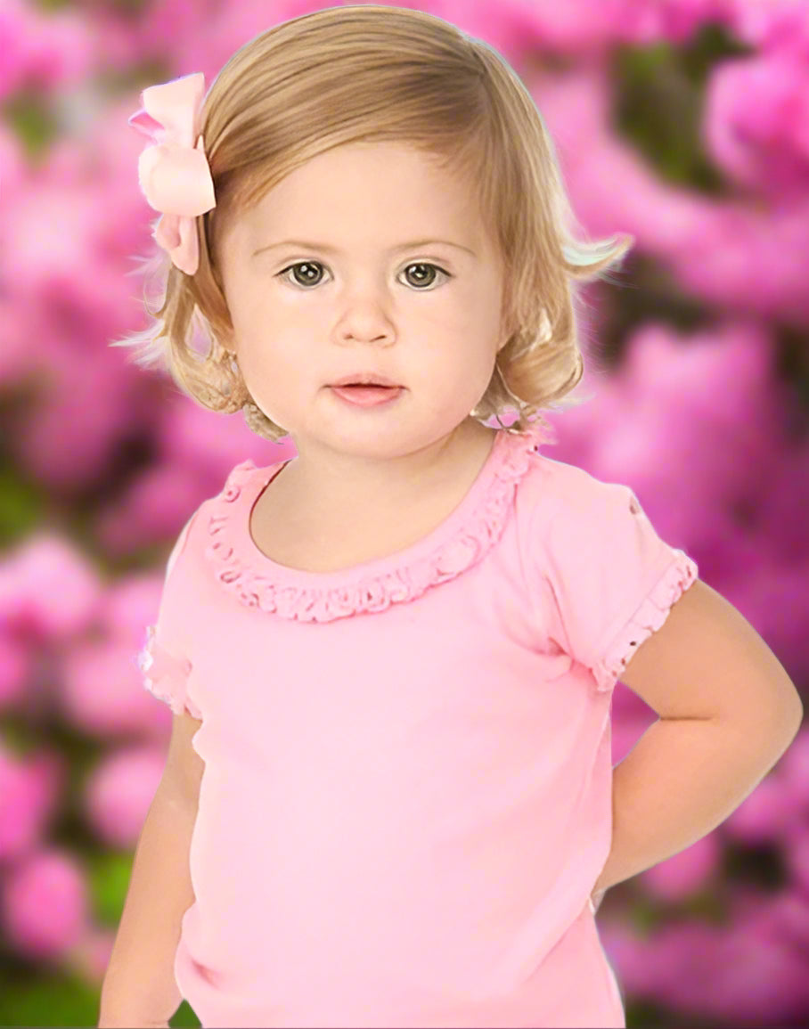 Preppy watermelon hydrangea embroidery design, grand millennial embroidery pink Shirt