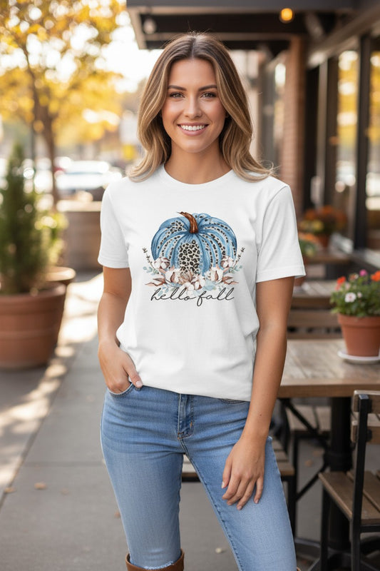Hello Fall Design Graphic T-Shirt