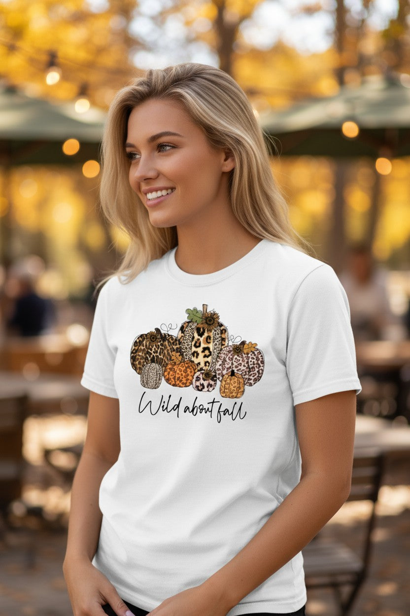 Wild About Fall/Leopard Pumpkin Design Shirt