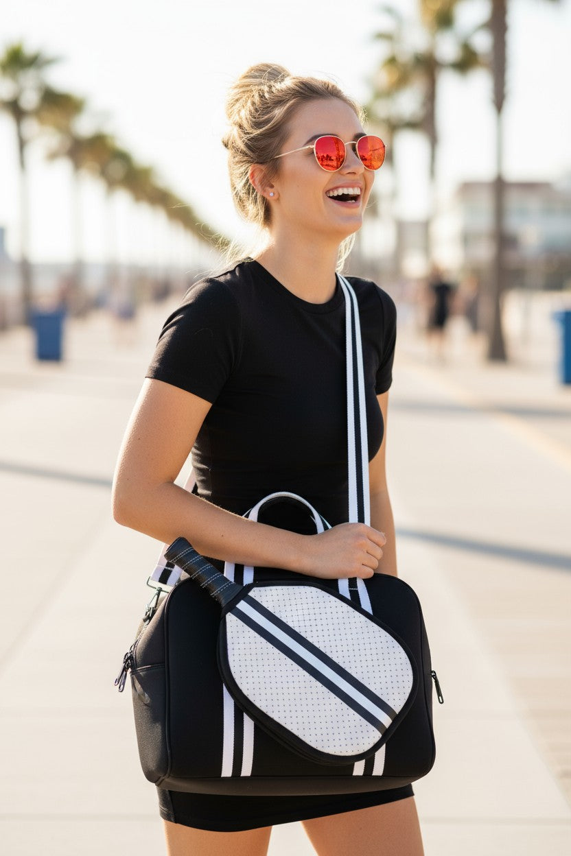 Water-Resistant Nylon Crossbody Pickleball Bag