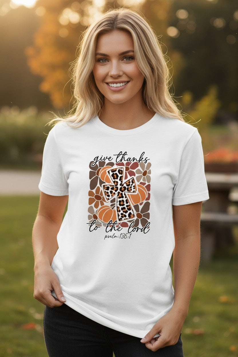 Give Thanks To The Lord Design Graphic T-Shirt