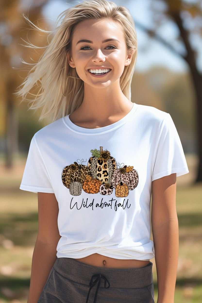 Wild About Fall/Leopard Pumpkin Design Shirt