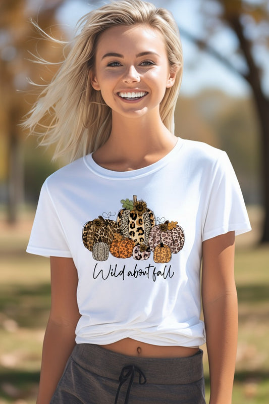 Wild About Fall/Leopard Pumpkin Design Shirt