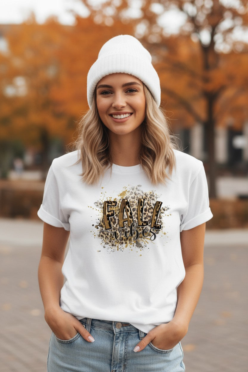 Fall Vibes Design Graphic T-Shirt