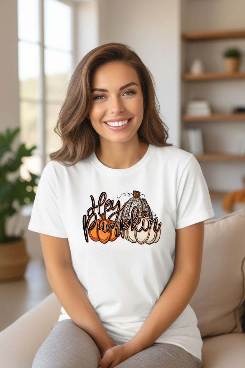 Hey Pumpkin Design Graphic T-Shirt