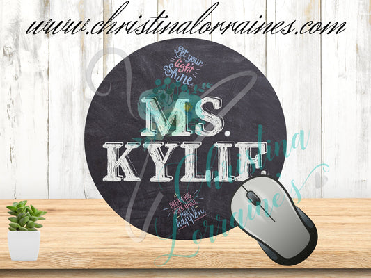 Back to School Blackboard/Chalk Board Personalized mousepad-Round or Rectangle