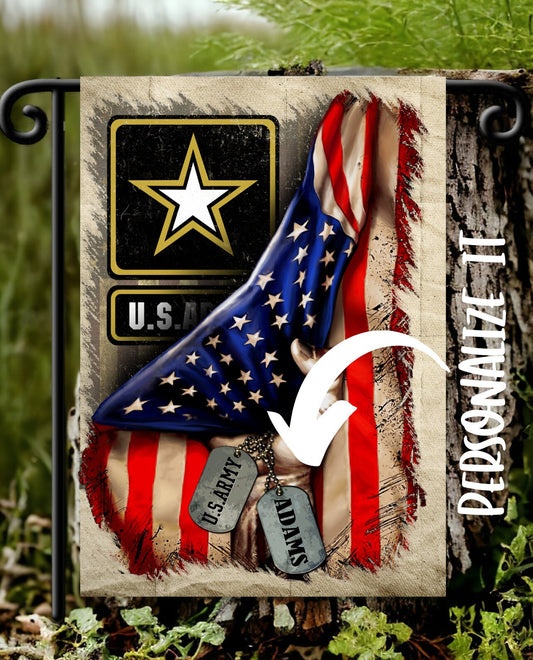 Army American Flag/Army Soldier/Personalized Design Garden Flag
