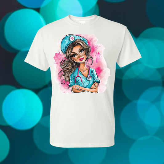 NURSE LIFE LADIES GRAPHIC TSHIRT /SEVERAL DESIGN OPTIONS