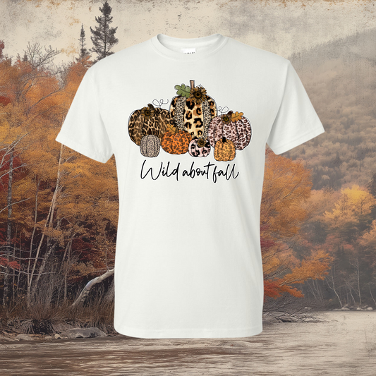 Wild About Fall/Leopard Pumpkin Design Shirt