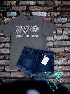 PEACE LOVE BAMA SHIRT