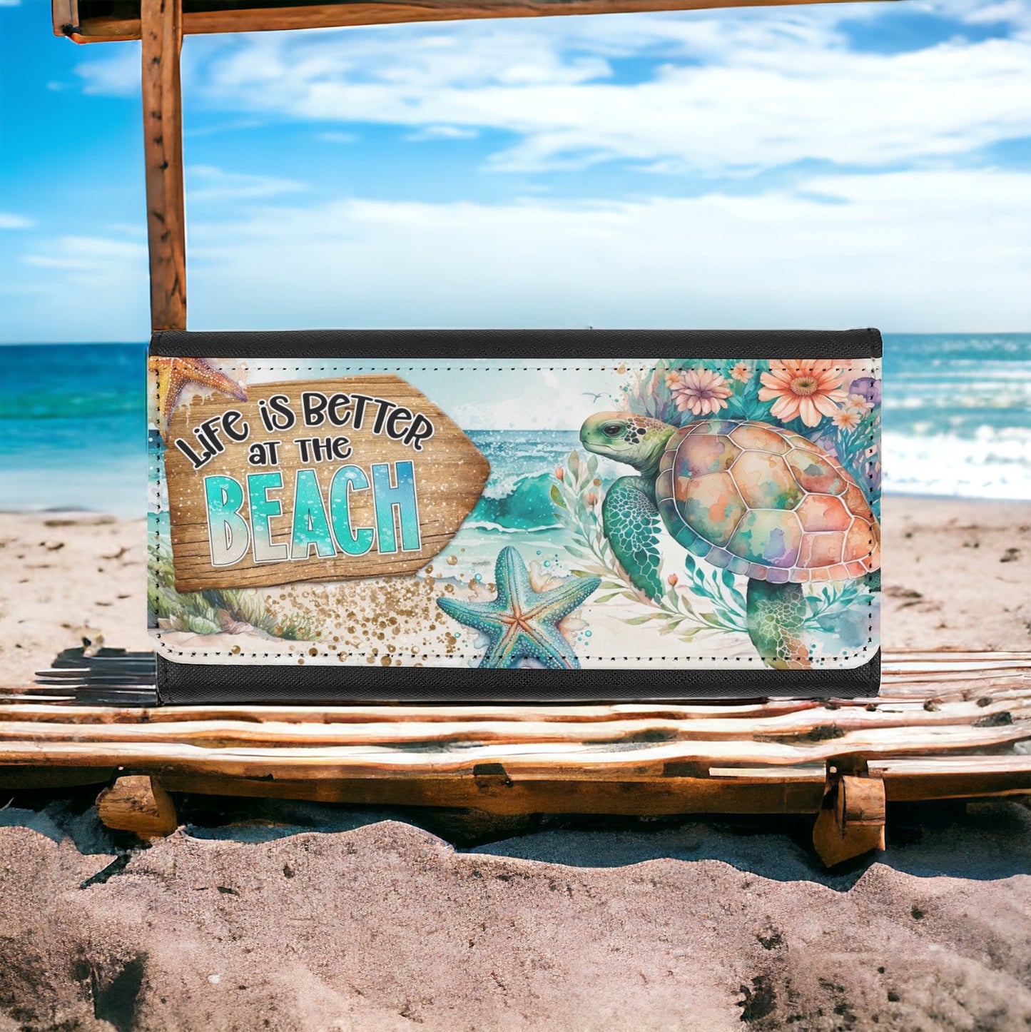 Life's a Beach/Turtle Design/Beach Design Wallet