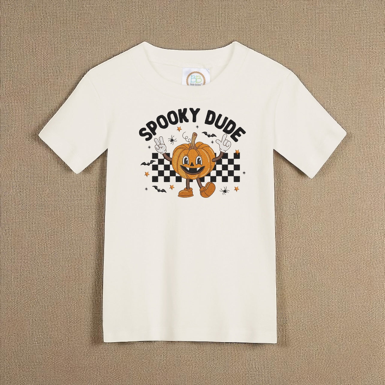 Spooky Dude Embroidery Kids Shirt