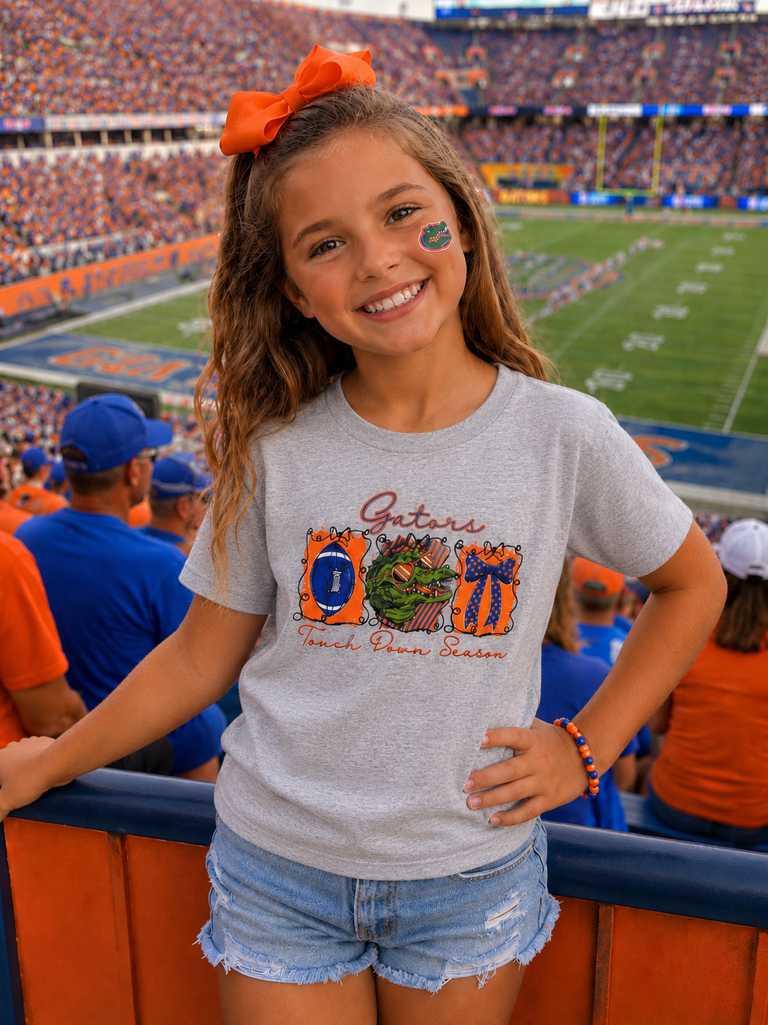 GATORS TOUCHDOWN SEASON EMBROIDERED TEE OR TANK/ MOMMY AND ME SIZES