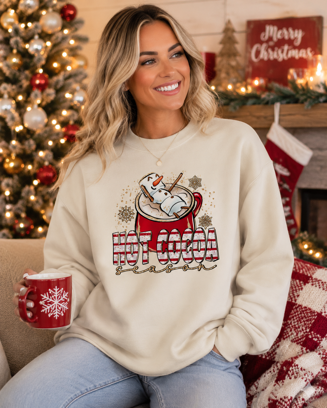 Hot Cocoa Christmas Graphic  Tee/ Sweatshirt