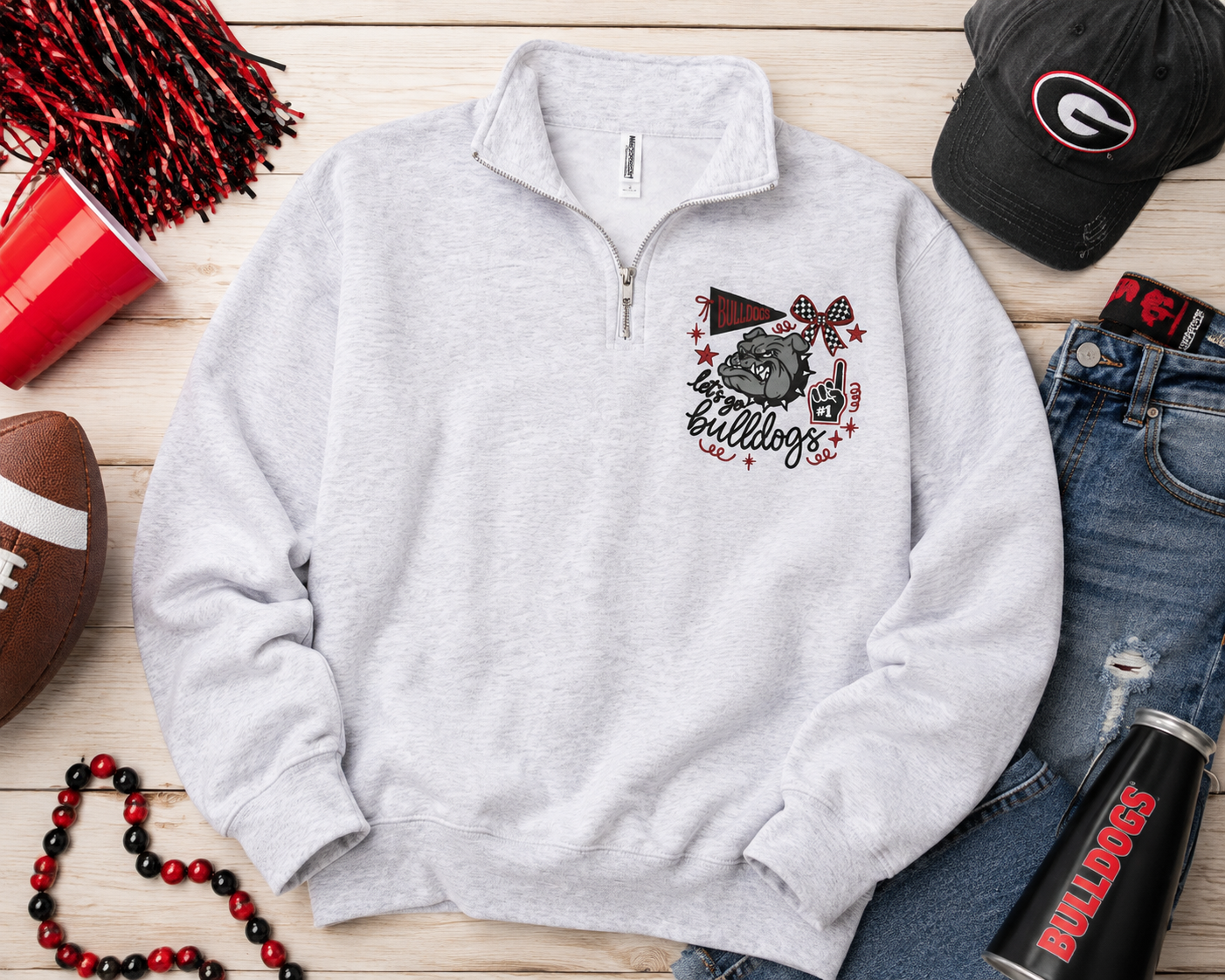 Bulldogs Spirit Quarter-Zip Pullover