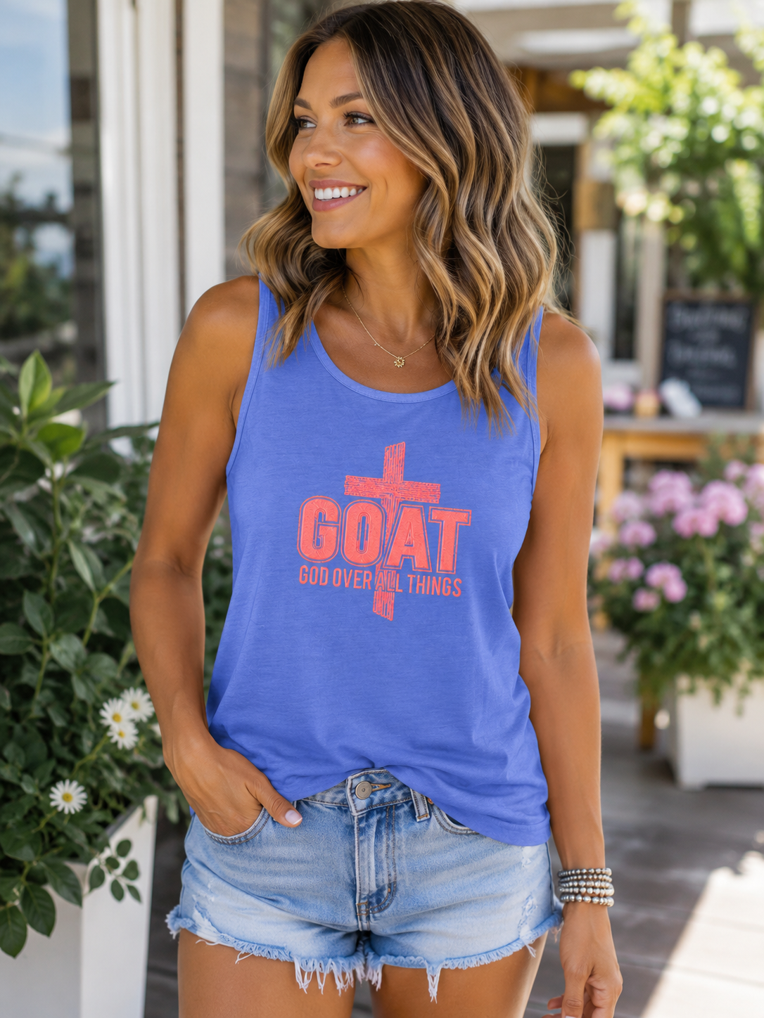 GOAT – God Over All Things Embroidered Tank