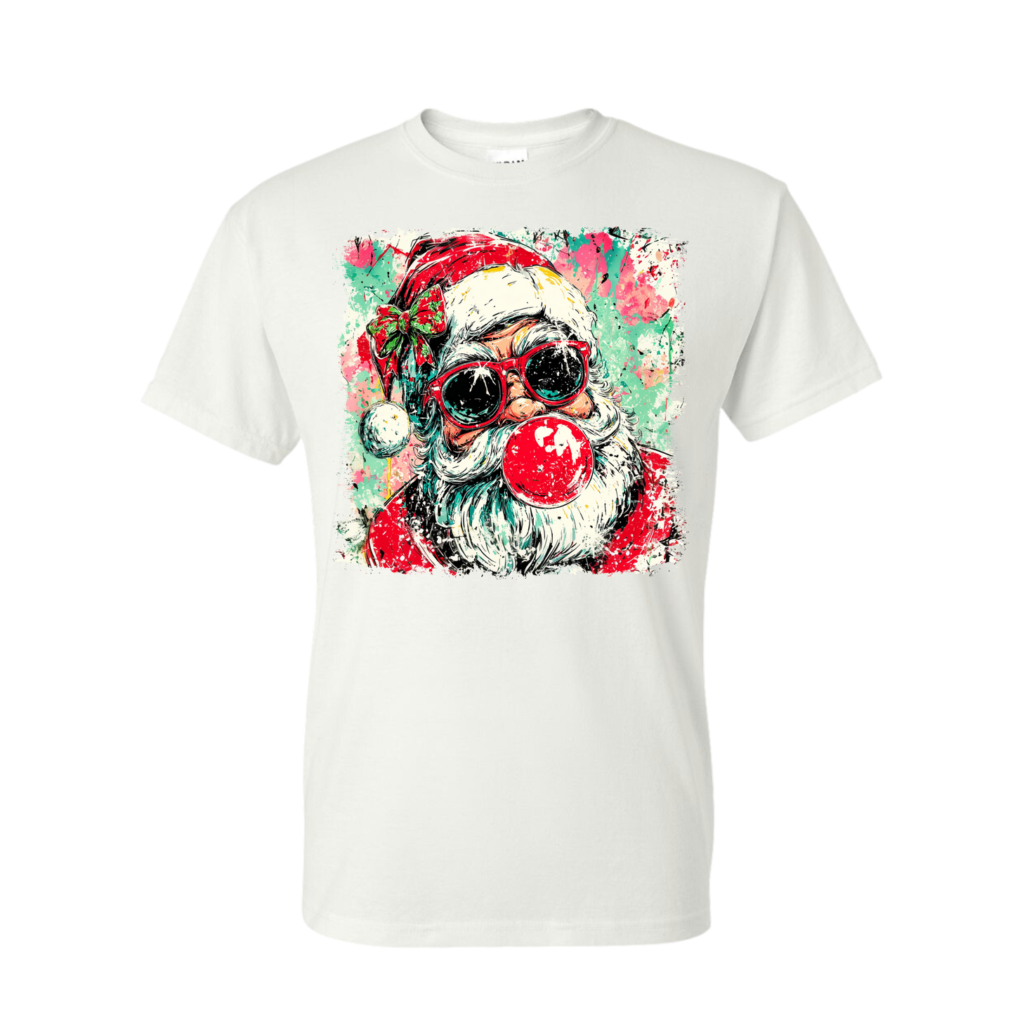 Bubble Blowing Santa Design Graphic T-Shirt