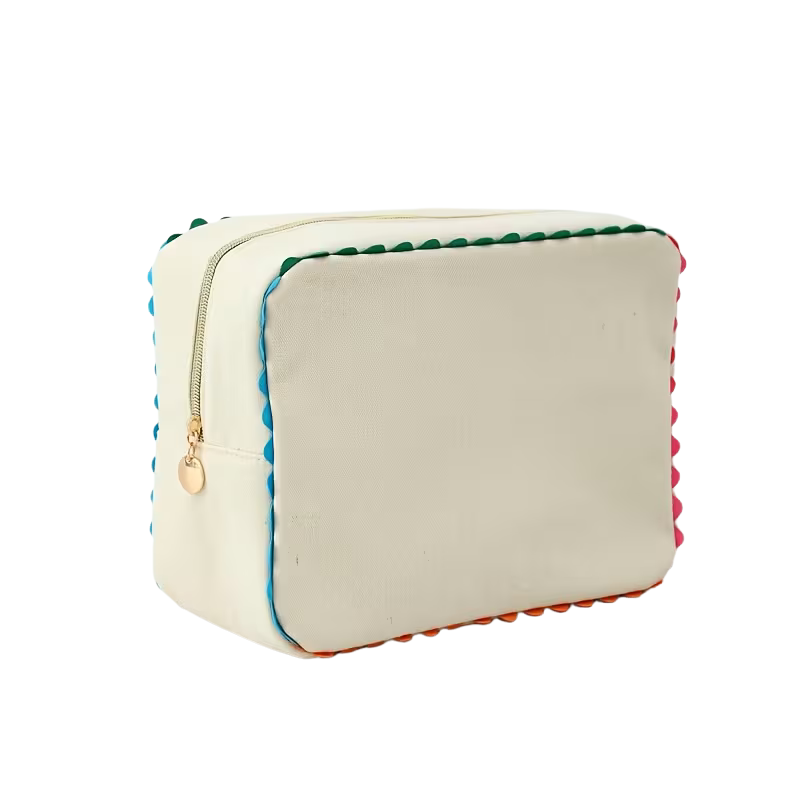 Ric Rac Scallop Design Canvas Tote Bag and Cosmetic Case/Beach Tote/Cabana Tote/Boat Bag/Shopping Tote