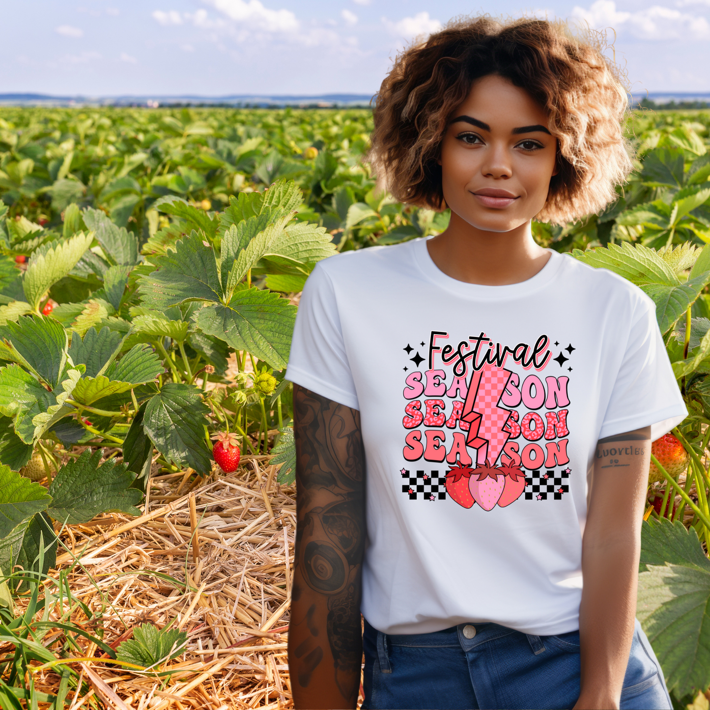 Festival Season/Strawberry Design/Adult and Kids Shirt