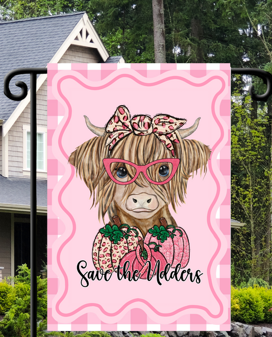 Save The Udders BREAST CANCER Design Garden Flag
