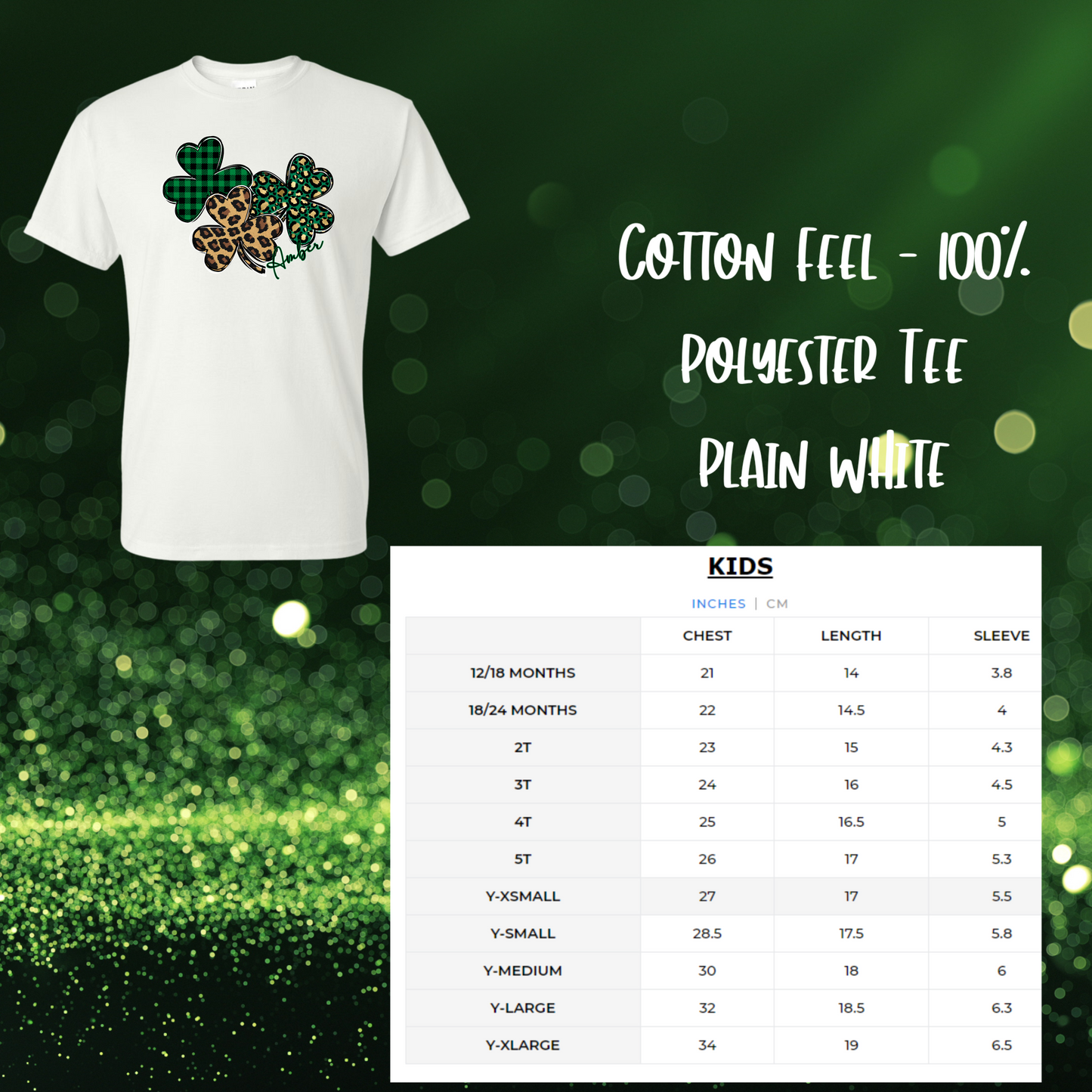Personalized 3 Clovers Design/Adult and Kids Shirt/Perfect for St. Patrick's Day
