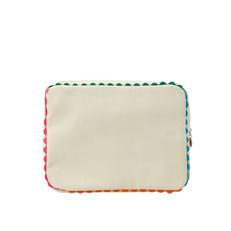 Ric Rac Scallop Design Canvas Tote Bag and Cosmetic Case/Beach Tote/Cabana Tote/Boat Bag/Shopping Tote