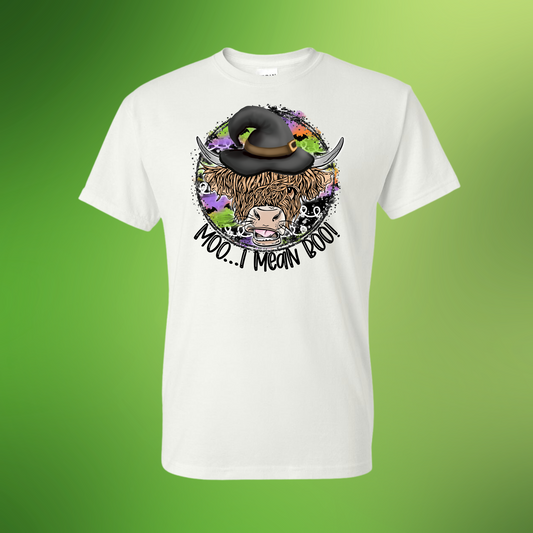 MOO...I MEAN BOO HEIFER COW LADIES GRAPHIC T-SHIRT