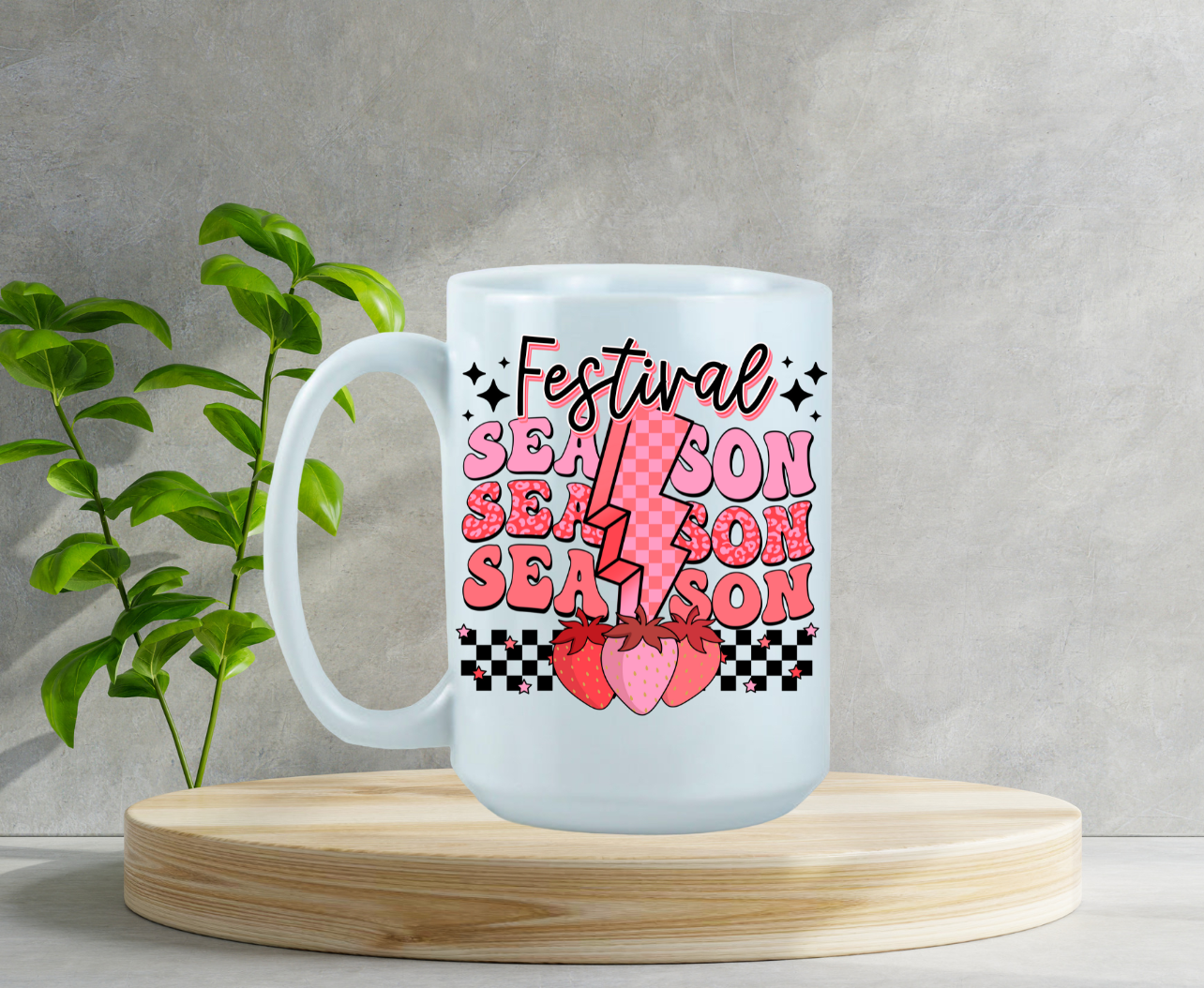 Festival Season/Strawberry Design Coffee Mug