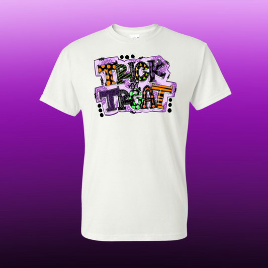 TRICK OR TREAT LADIES GRAPHIC T-SHIRT